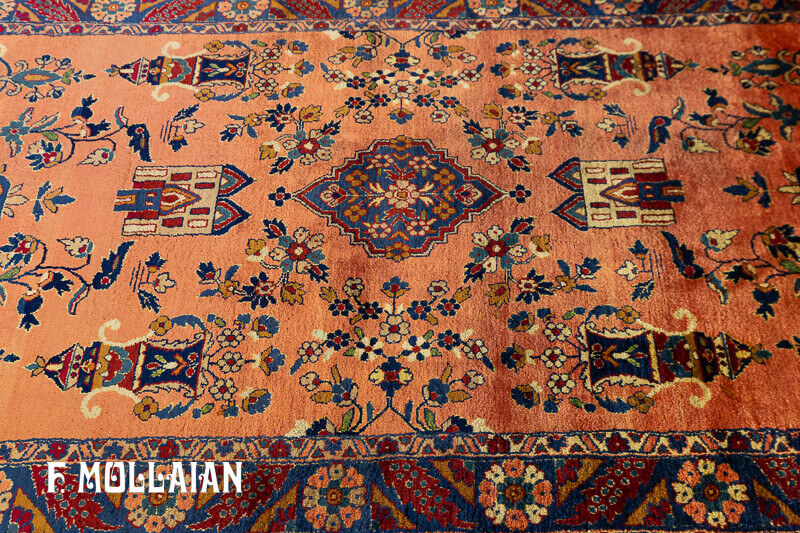 Tappeto Antico Piccolo di Seta Kashan “TAFFAZOLI” Persiano n°:14081749